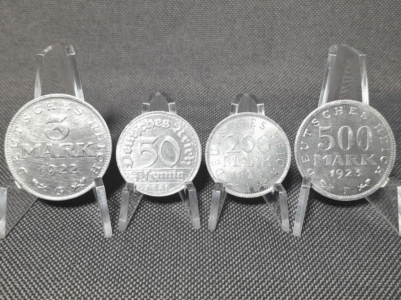 Münzen Set Weimarer Republik 1921 1922 1923 A D F G 50 Pfennig 3 200 500 Mark Lichtenrader Erhaltung
