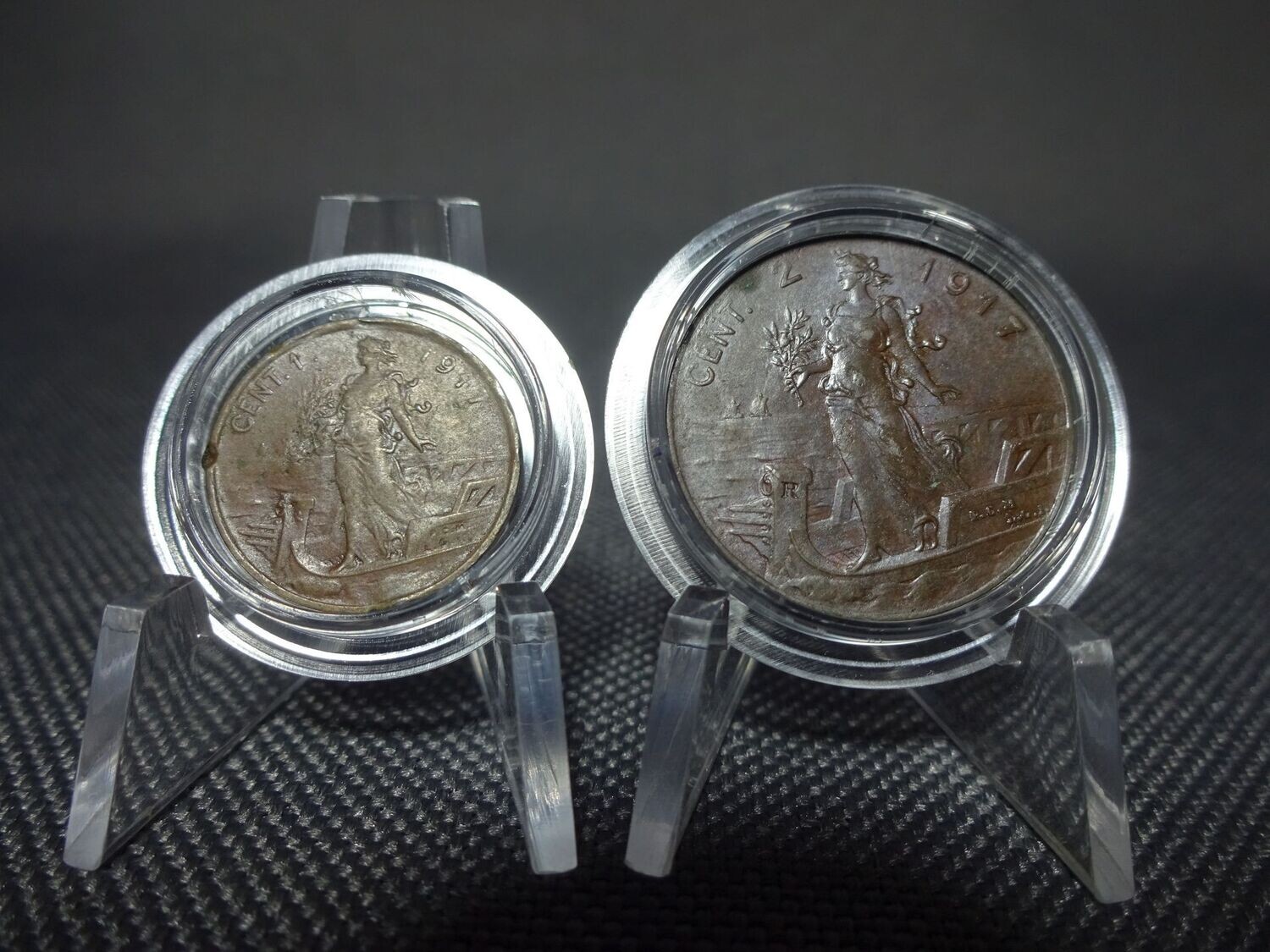Münzen Set Italien 1917 1 Centesimo 2 Centesimi Vittorio III. Münzen Set Italien 1917 1 Centesimo 2 Centesimi Vittorio III.
