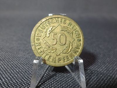 Münze Weimarer Republik 1923 A 50 Rentenpfennig Berlin Fehlprägung