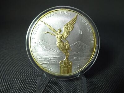 Silbermünze Mexiko 2018 Libertad Gilded 1 Oz Unze Selten Silbermünze Mexiko 2018 Libertad Gilded 1 Oz Unze Selten