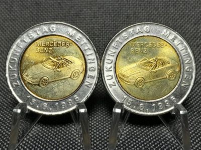 Medaille Token Jeton Set 1996 Deutschland Schuler Pressen Auto Mercedes Benz SLK