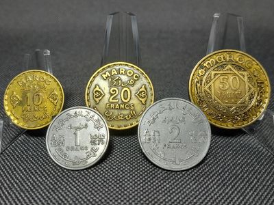 Münzen Set Marokko 1951 1952 1 2 10 20 50 Francs Mohammed V. Maroc Erhaltung Münzen Set Marokko 1951 1952 1 2 10 20 50 Francs Mohammed V. Maroc Erhaltung