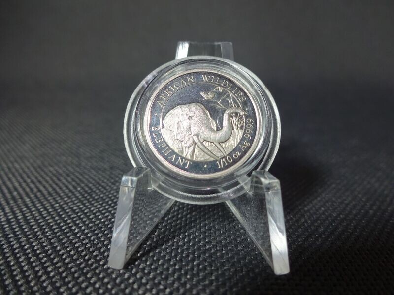 Silbermünze Somalia Elefant 2018 10 Shillings African Wildlife 1/10 Oz Unze