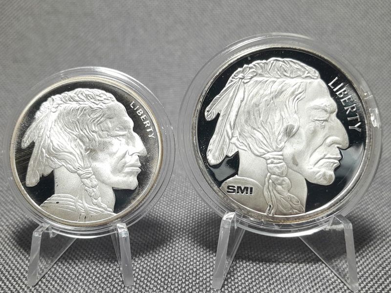 Silbermedaillen Set USA Buffalo Indianer Head Kopf Liberty 1/2 1 Oz Unze Silbermedaillen Set USA Buffalo Indianer Head Kopf Liberty 1/2 1 Oz Unze