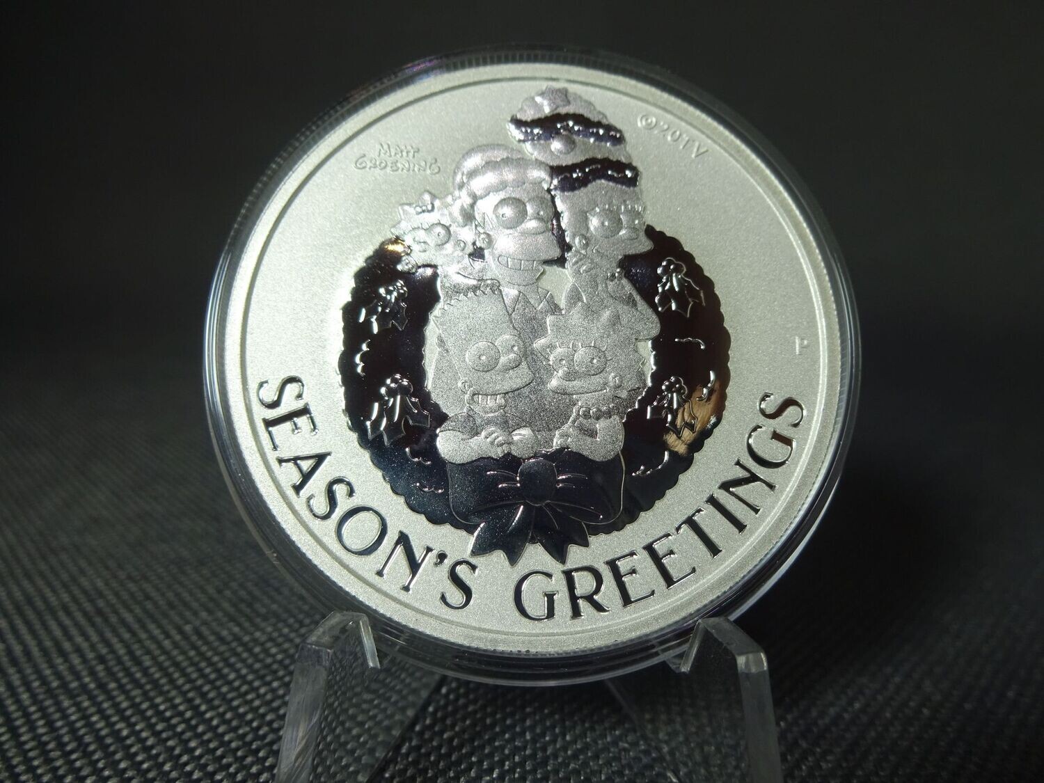 Silbermünze Tuvalu 2022 1 Dollar Familie Simpson Weihnachten Season's Greetings 1 Oz Unze Silbermünze Tuvalu 2022 1 Dollar Familie Simpson Weihnachten Season's Greetings 1 Oz Unze
