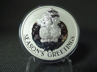 Silbermünze Tuvalu 2022 1 Dollar Familie Simpson Weihnachten Season's Greetings 1 Oz Unze