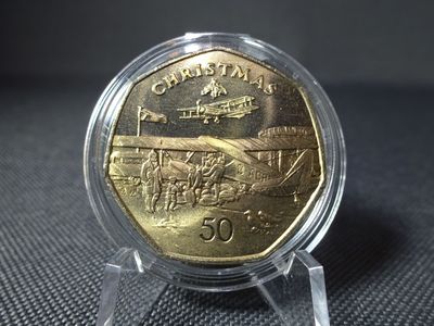 Münze Isle Of Man 1985 AA 50 Pence Christmas Weihnachten