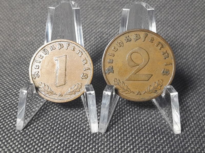 Münzen Set Drittes Reich 1937 1939 A 1 2 Reichspfennig Berlin