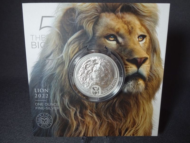 Silbermünze Südafrika 2022 5 Rand The Big Five II Löwe Blister 1 Oz Unze Silbermünze Südafrika 2022 5 Rand The Big Five II Löwe Blister 1 Oz Unze