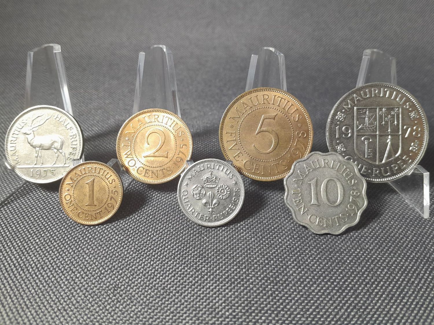 Kursmünzensatz KMS Set Mauritius 1975 1978 1 Cent - 1 Rupie Rupee Kursmünzensatz KMS Set Mauritius 1975 1978 1 Cent - 1 Rupie Rupee