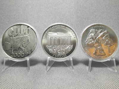 Münzen Set Liberia 2000 5 Dollars Europa Reunification Germany Olympia Sydney Proof