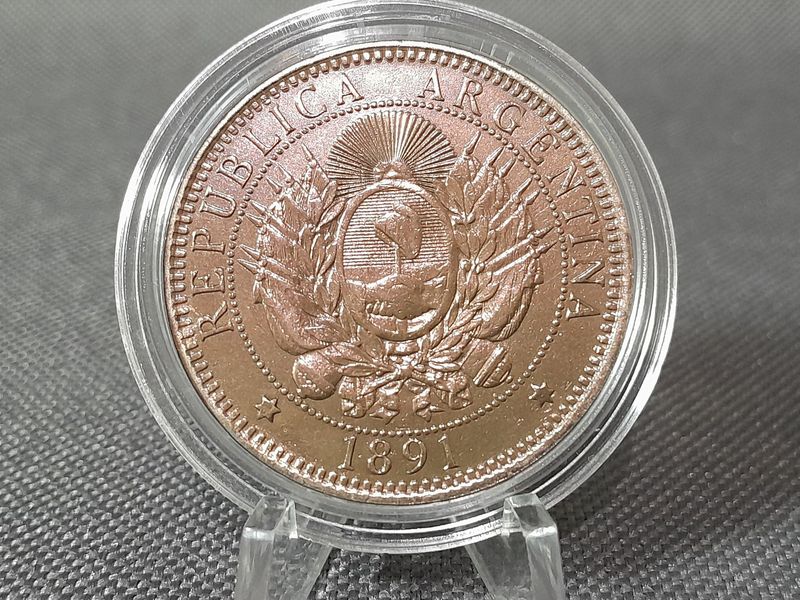 Münze Argentinien 1891 2 Dos Centavos Libertad Münze Argentinien 1891 2 Dos Centavos Libertad