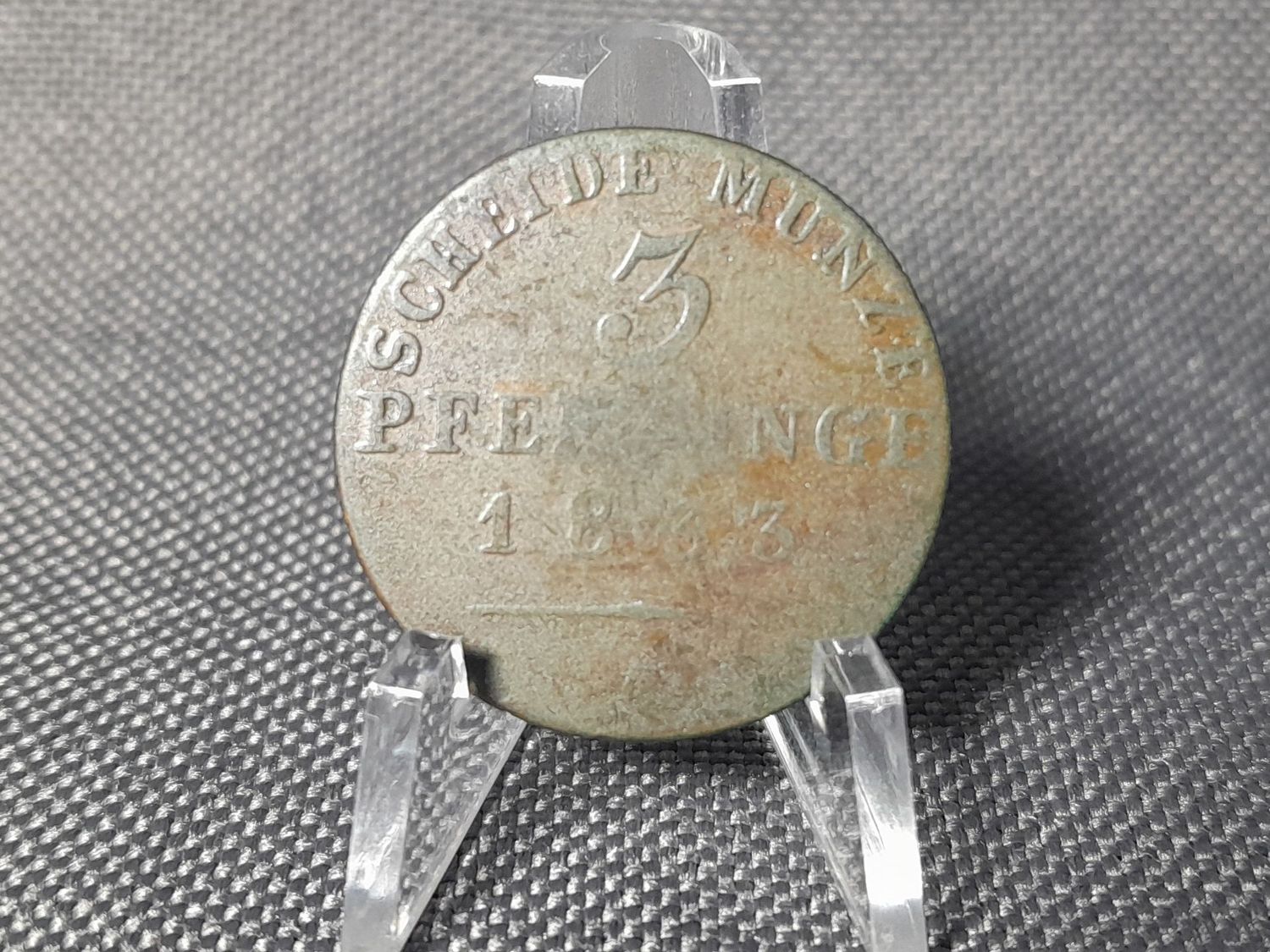 Münze Altdeutschland 1833 3 Pfennig Königreich Preußen Friedrich Wilhelm III.