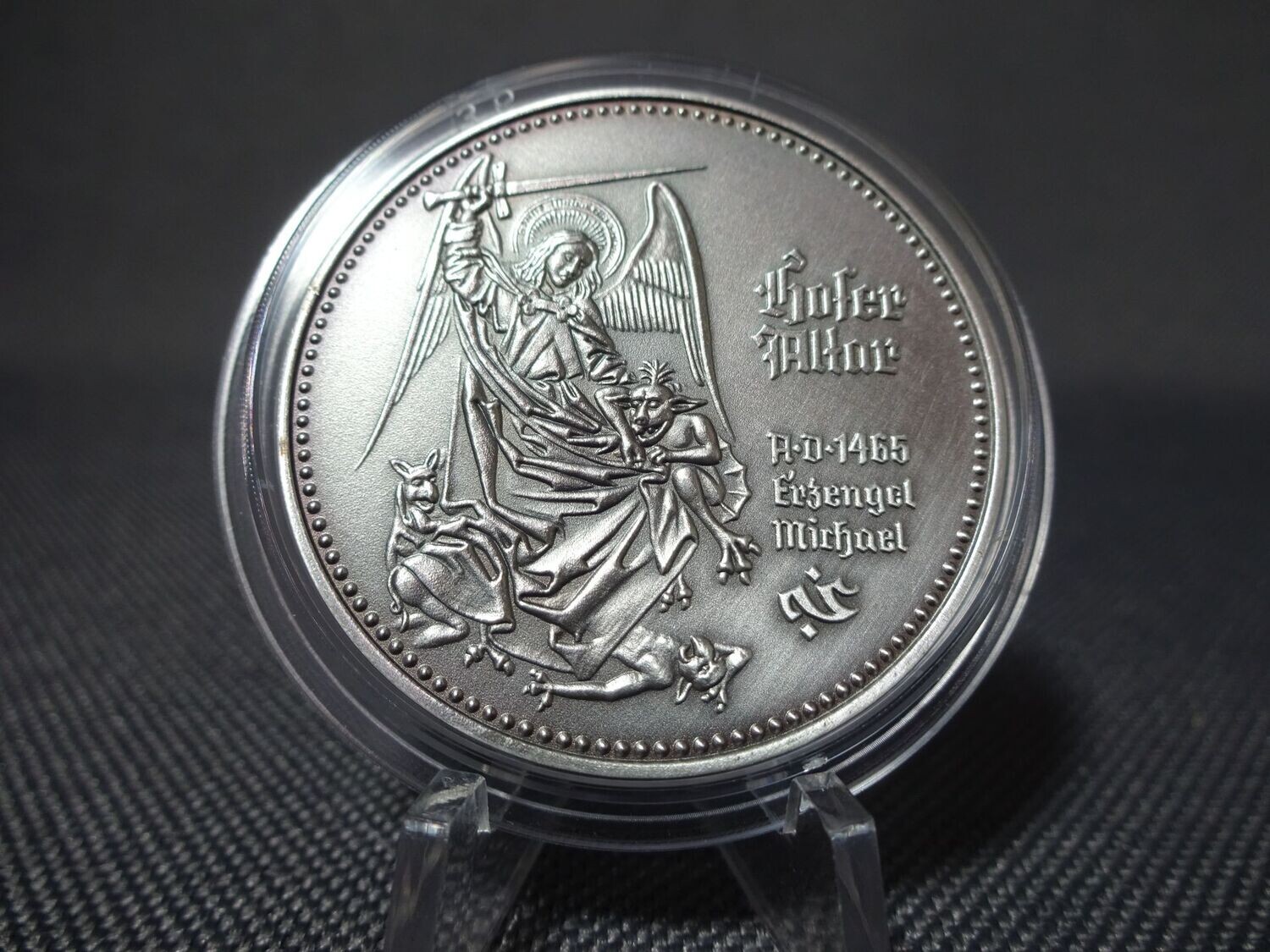 Silbermedaille 1985 Deutschland Hofer Altar Albrecht Dürer Jesus Auferstehung Erzengel Michael