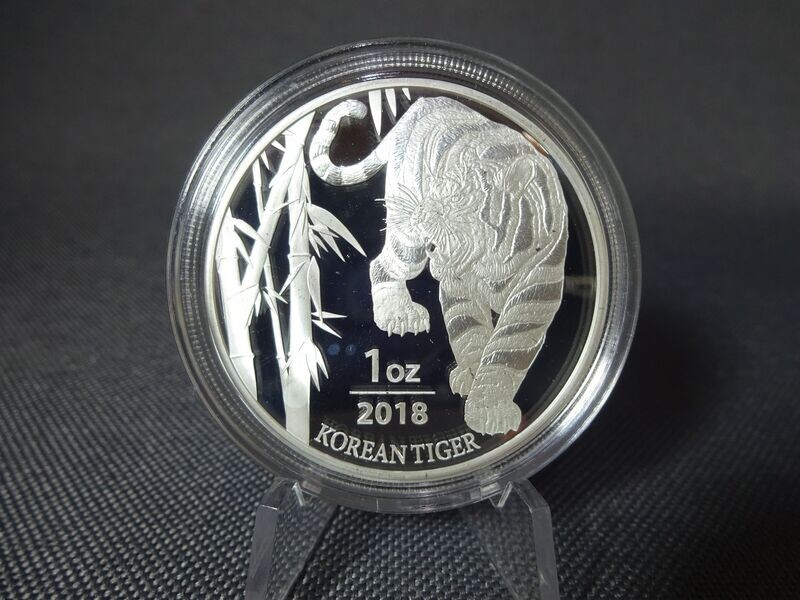 Silbermünze Südkorea 2018 1 Clay Tiger 1 Oz Unze Silbermünze Südkorea 2018 1 Clay Tiger 1 Oz Unze