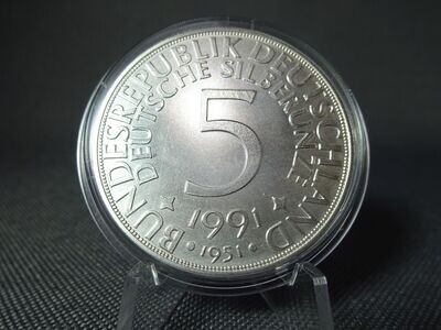 Silbermedaille 5 Mark 1991 1951 Replikat Deutschland Silberadler Heiermann 1 Oz Unze Silbermedaille 5 Mark 1991 1951 Replikat Deutschland Silberadler Heiermann 1 Oz Unze