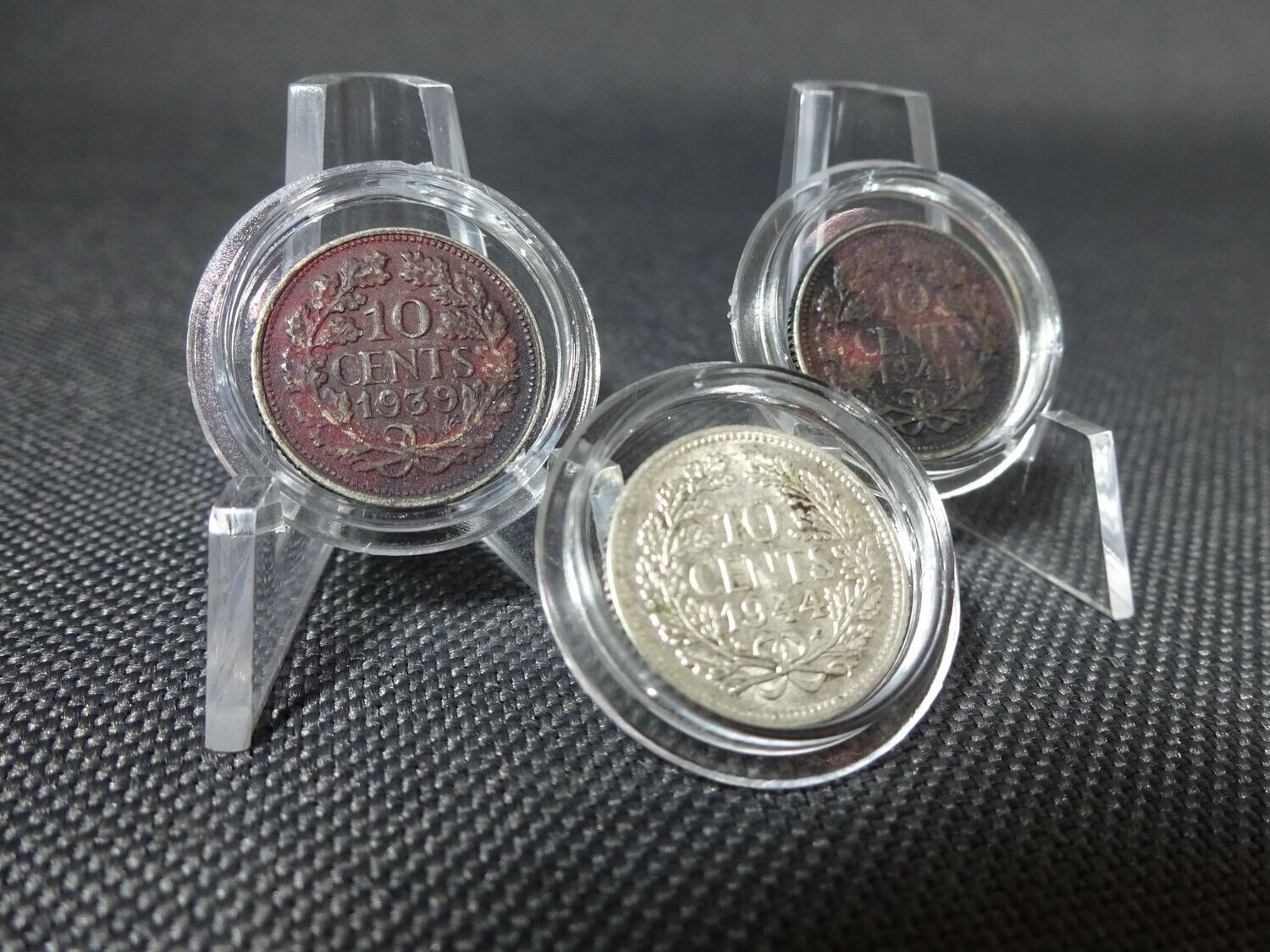 Silbermünzen-Set Niederlande 1939 1941 1944 10 Cents Königin Wilhelmina Lila Patina Silbermünzen-Set Niederlande 1939 1941 1944 10 Cents Königin Wilhelmina Lila Patina