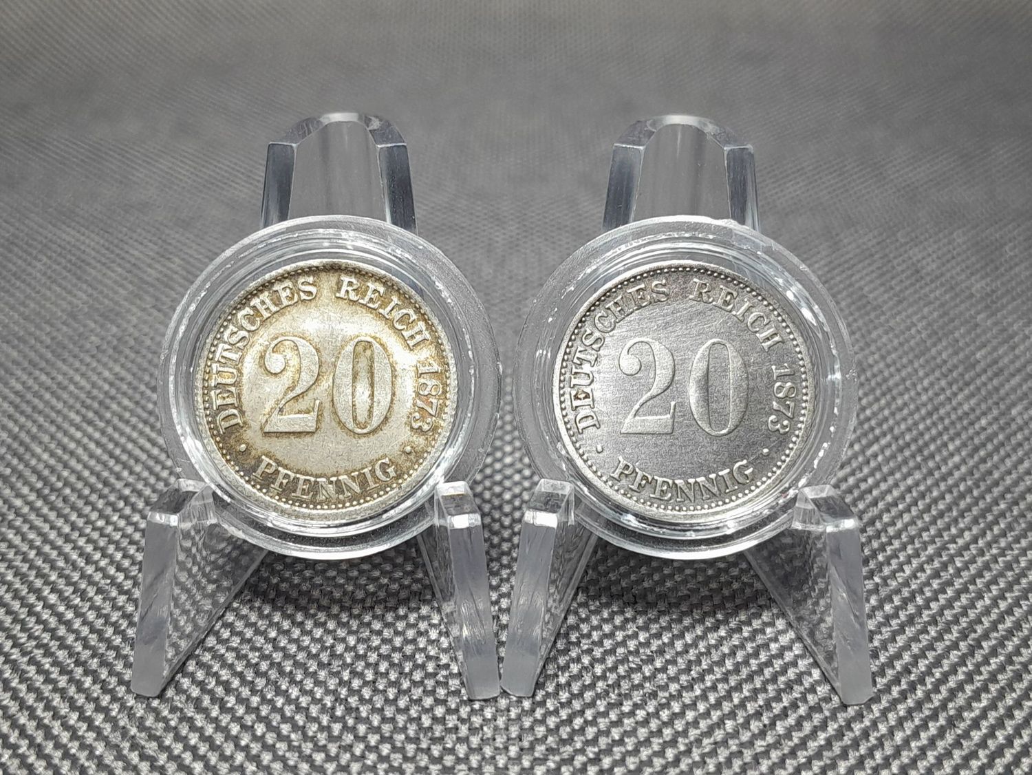Silbermünzen Set 1873 D Deutsches Kaiserreich 20 Pfennig München Patina Erhaltung! Silbermünzen Set 1873 D Deutsches Kaiserreich 20 Pfennig München Patina Erhaltung!