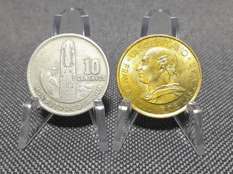 Münze Guatemala 1963 1965 1 10 Centavos Monolito de Quirigua