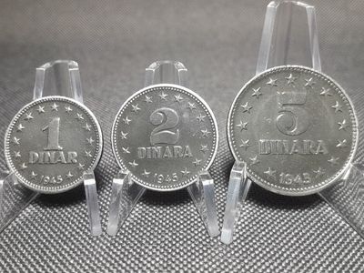 Münzen Set Jugoslawien 1945 1 2 5 Dinar Dinara Erhaltung