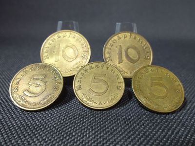 Münzen Set Drittes Reich 1937 1938 1939 A F 5 10 Reichspfennig Münzen Set Drittes Reich 1937 1938 1939 A F 5 10 Reichspfennig