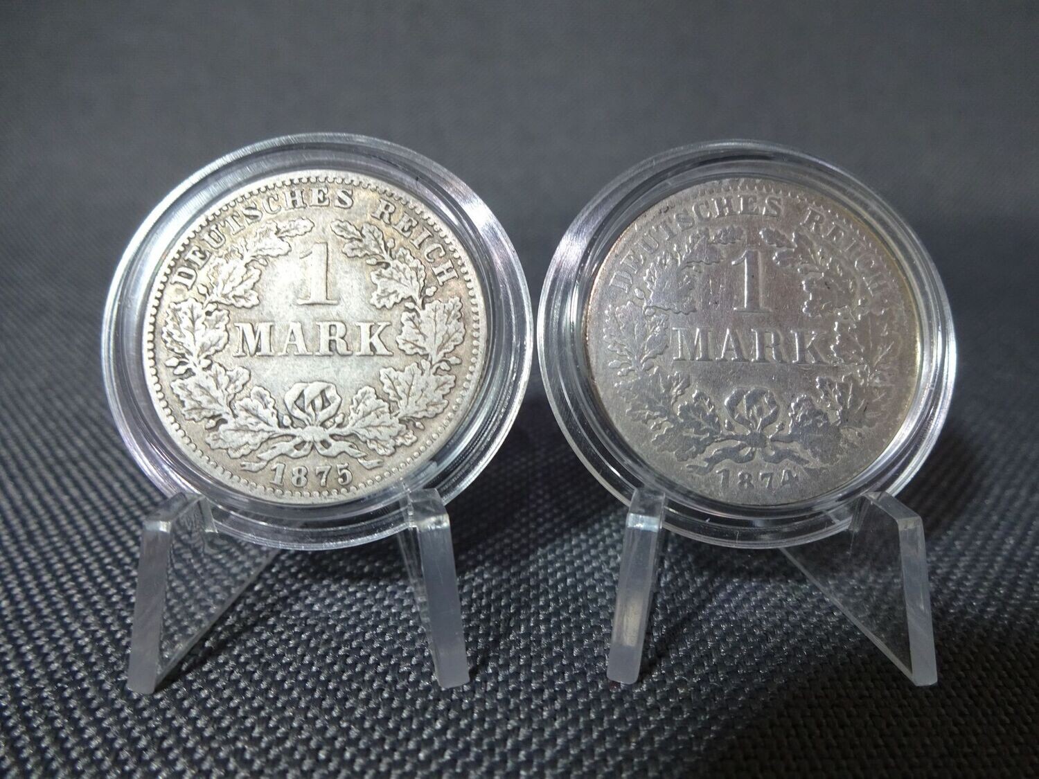 Silbermünzen Set Deutsches Kaiserreich 1874 1875 C 1 Mark Frankfurt Silbermünzen Set Deutsches Kaiserreich 1874 1875 C 1 Mark Frankfurt