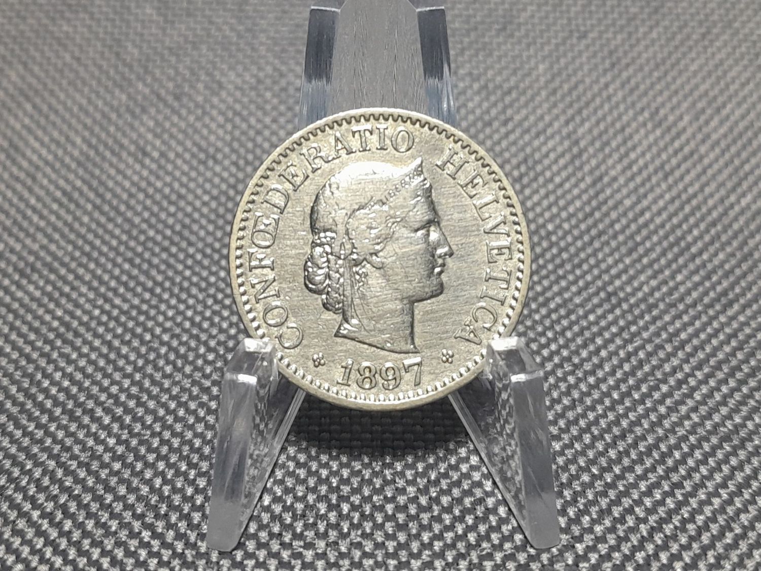 Münze Schweiz 1897 10 Rappen Helvetia