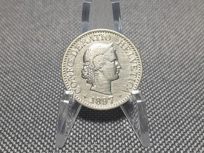 Münze Schweiz 1897 10 Rappen Helvetia Münze Schweiz 1897 10 Rappen Helvetia