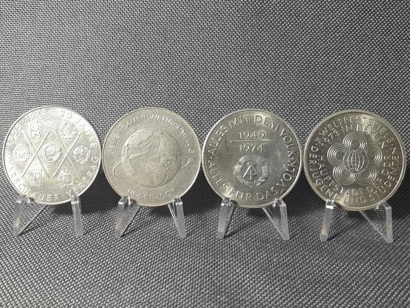 Münzen Set DDR 1973 1974 1975 1978 10 Mark Warschauer Vertrag Weltraumflug 25 Jahre Jubiläum Jugendspiele