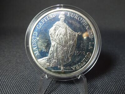 Silbermünze Spanien 1992 5 Ecu Kulturhauptstadt Madrid PP Proof 1 Oz Unze