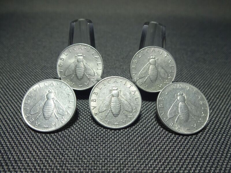 Münzen-Set Italien 1954 - 1959 2 Lire Honigbiene Ohne 1958 Münzen-Set Italien 1954 - 1959 2 Lire Honigbiene Ohne 1958
