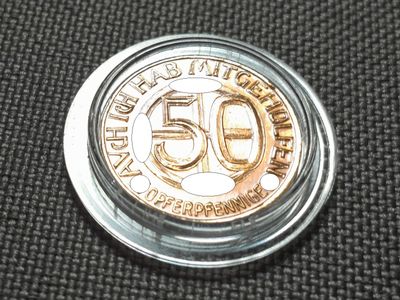 Token Jeton Drittes Reich 50 Opferpfennige Adolf Hitler Spende Wertmarke Erhaltung!!!