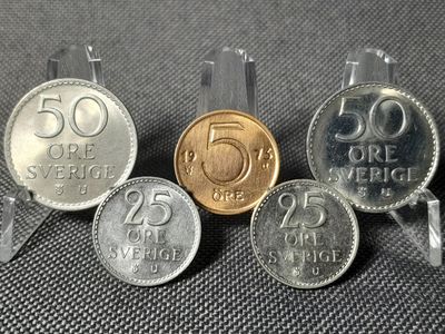 Münzen Set Schweden 1973 5 25 50 Öre Sverige Erhaltung!