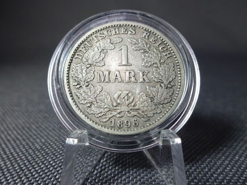 Silbermünze Deutsches Kaiserreich 1896 G 1 Mark Karlsruhe Selten Silbermünze Deutsches Kaiserreich 1896 G 1 Mark Karlsruhe Selten