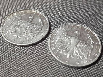 Münzen Set Weimarer Republik 1922 E 3 Mark Muldenhütten Fehlprägung Münzen Set Weimarer Republik 1922 E 3 Mark Muldenhütten Fehlprägung