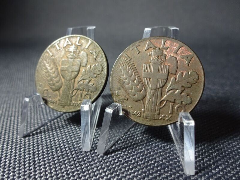 Münzen-Set Italien 1941 1942 10 Centesimi Vittorio III. Faschistenprägung Münzen-Set Italien 1941 1942 10 Centesimi Vittorio III. Faschistenprägung