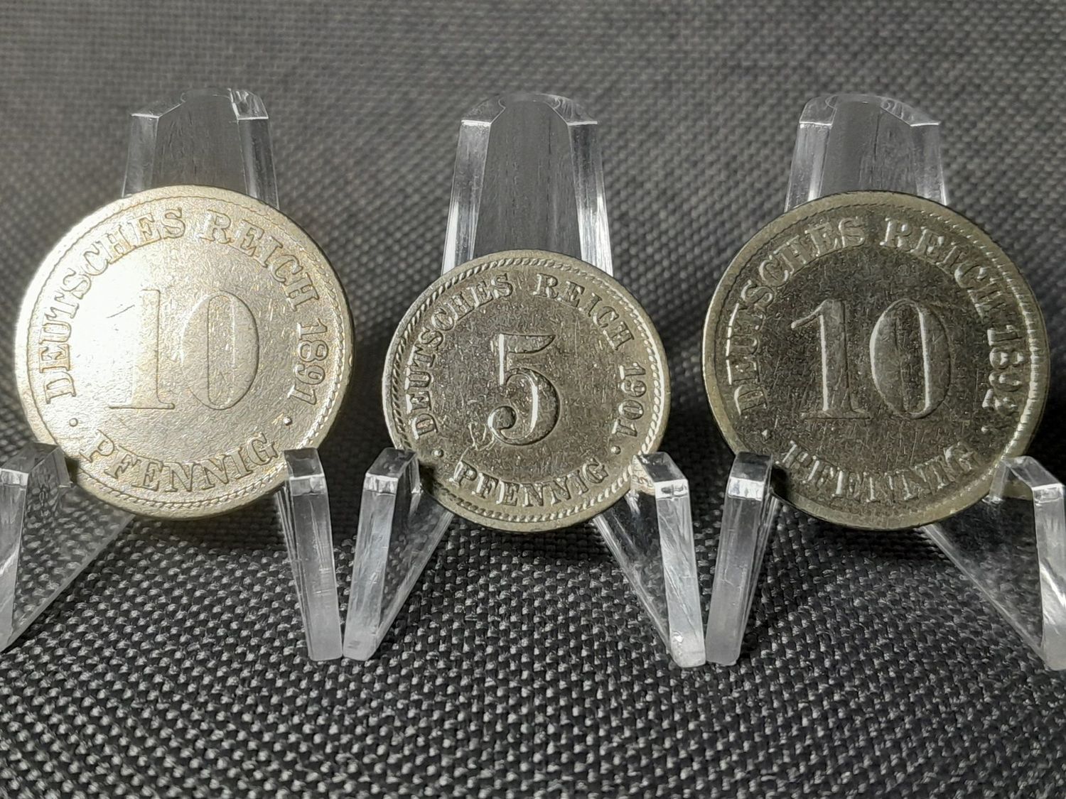 Münzen Set Deutsches Kaiserreich 1891 1892 1901 D 5 10 Pfennig München Erhaltung!