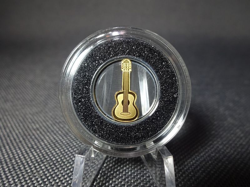Goldmünze Palau 2021 1 Dollar Konzertgitarre Gitarre 0,5 g