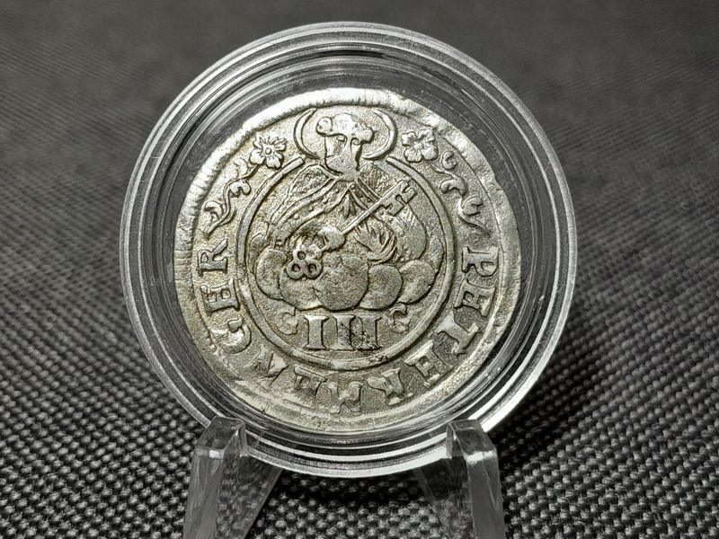 Silbermünze 1709 Trier Erzbistum 3 Albus Petermenger Johann Orsbeck Altdeutschland Silbermünze 1709 Trier Erzbistum 3 Albus Petermenger Johann Orsbeck Altdeutschland