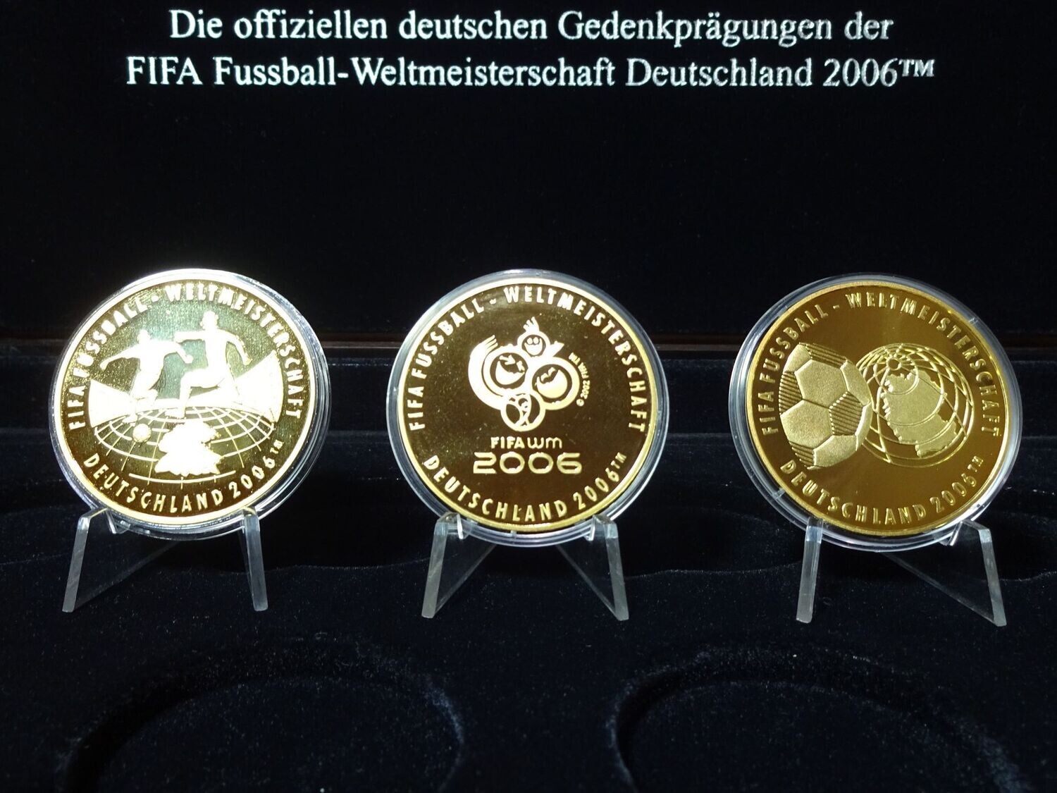 Medaillen Set 2006 FIFA WM Deutschland Fussball Vergoldet PP Proof