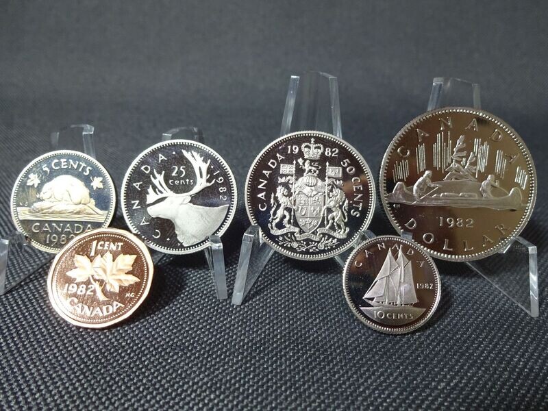Kursmünzensatz KMS Set Kanada 1982 1 Cent - 1 Dollar Indianer Proof