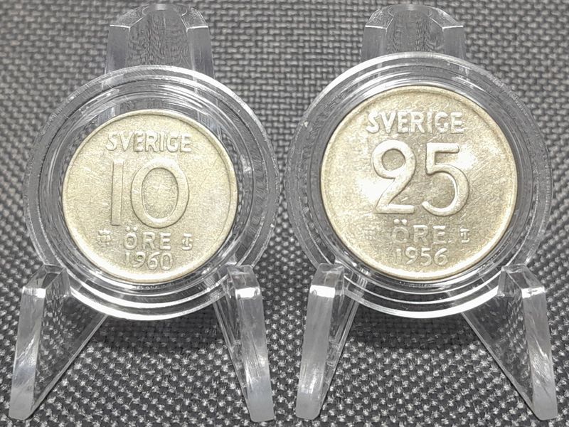 Silbermünzen Set Schweden 1956 1960 10 25 Öre Sverige Silbermünzen Set Schweden 1956 1960 10 25 Öre Sverige