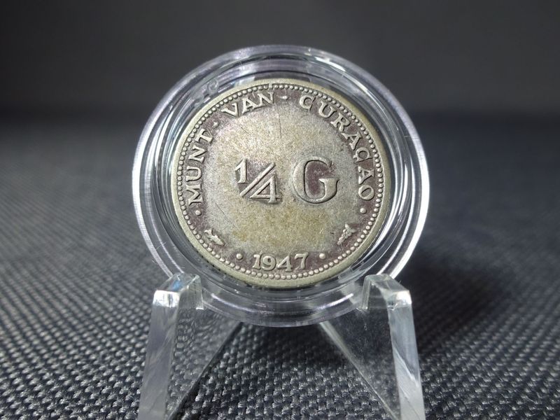 Silbermünze Curacao 1947 1/4 Gulden Wilhemina Silbermünze Curacao 1947 1/4 Gulden Wilhemina