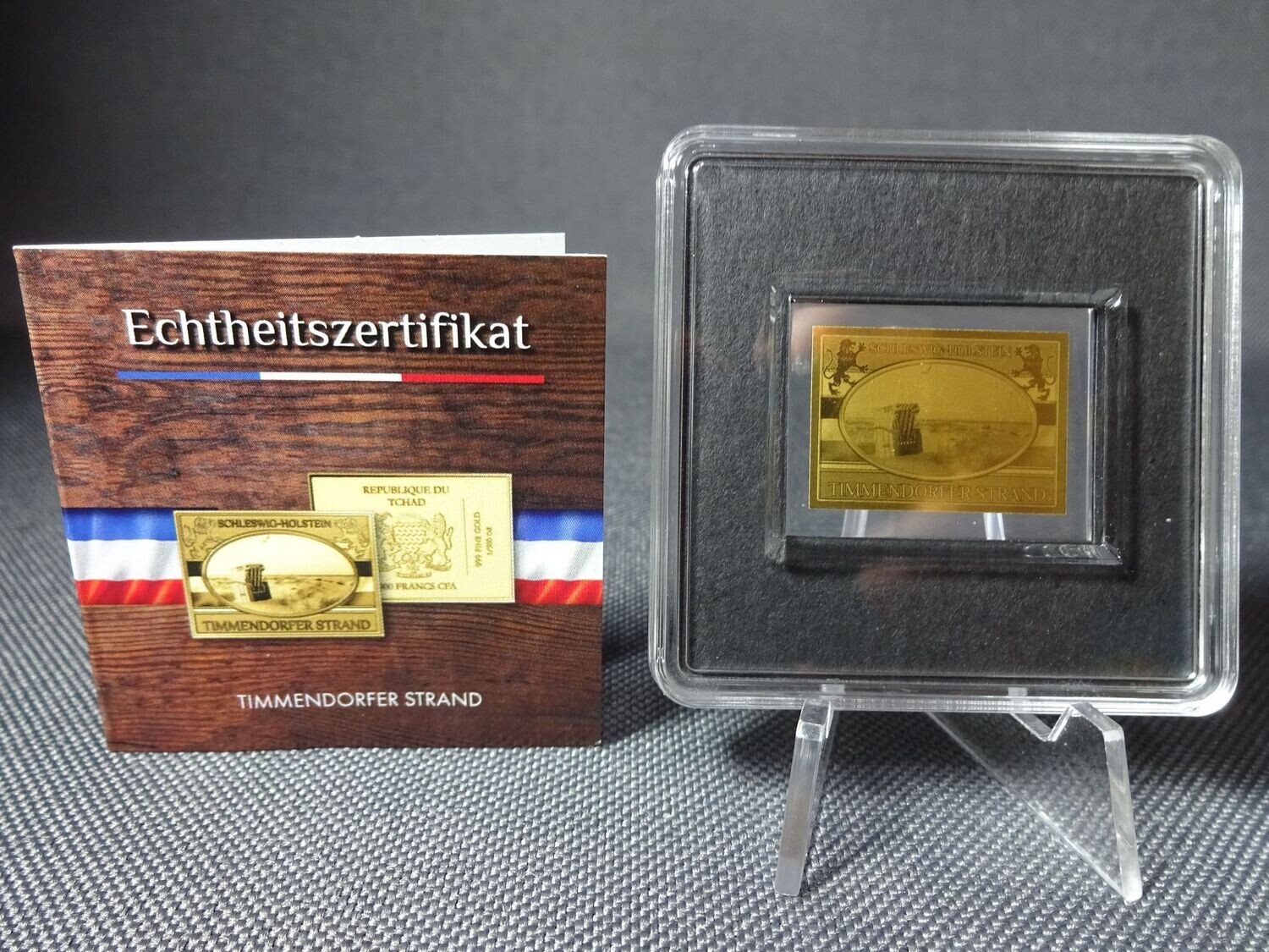 Goldmünze Tschad 3000 Francs Timmendorfer Strand Goldbarren 1/500 Oz Unze Goldmünze Tschad 3000 Francs Timmendorfer Strand Goldbarren 1/500 Oz Unze