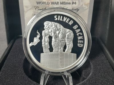 Silbermedaille USA 2021 Gorilla Silver Backed Silver Shield PP Proof 1 Oz Unze