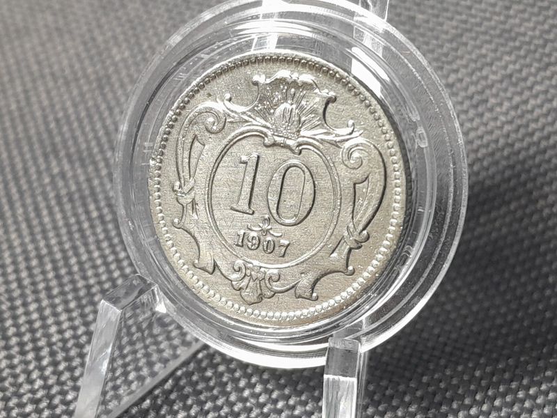Münze Österreich 1907 10 Heller Franz Joseph I. KuK Erhaltung!