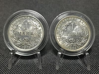 Silbermünzen Set Deutsches Kaiserreich 1914 1915 D F 1 Mark Lichtenrader Fehlprägung Erhaltung Silbermünzen Set Deutsches Kaiserreich 1914 1915 D F 1 Mark Lichtenrader Fehlprägung Erhaltung