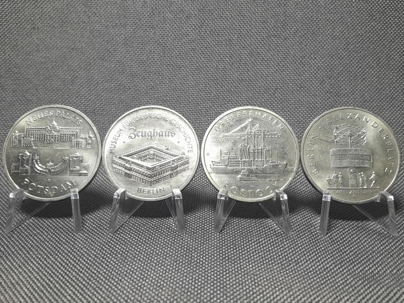 Münzen Set DDR 1986 1987 1988 1990 5 Mark Potsdam Zeughaus Rostock Alexanderplatz