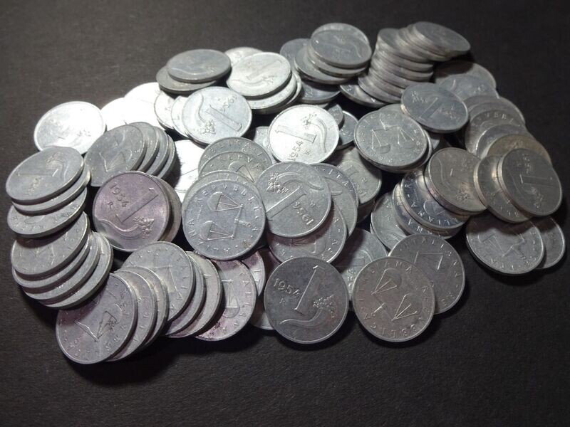 Münzen Konvolut Italien 1954 1 Lira Waage Münzen Konvolut Italien 1954 1 Lira Waage