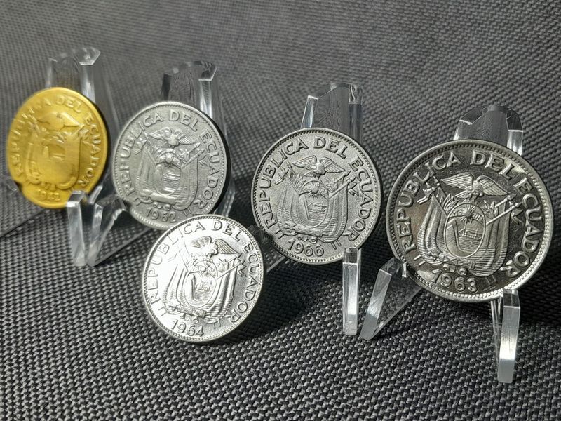 Münzen Set Ecuador 1942 1962 1963 1964 1966 10 20 50 Centavos Erhaltung